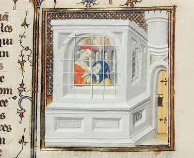 Fr 12420 romersk välgörenhet: Cimon och Pero, från De Claris Women, av Giovanni Boccaccio (1313-75) av French School