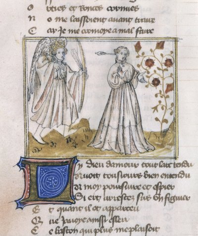 Ms Fr 805 fol.13v Illustration från Le Roman de la Rose av French School