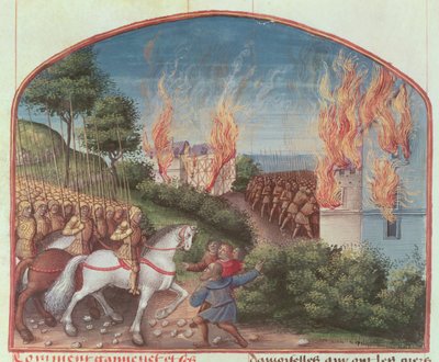 Fr 91 Fol.87 Sida från The Story of Merlin av Robert de Boron, c.1482-89 av French School