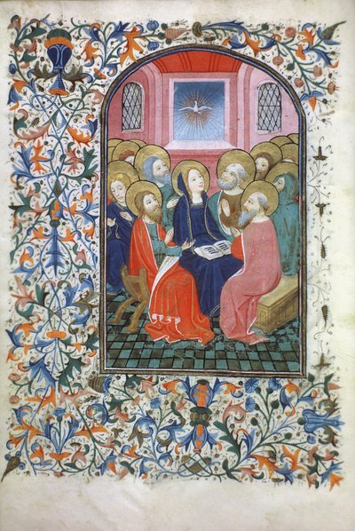 Ms Gen 288 f.23v Pingst, c.1460 av French School