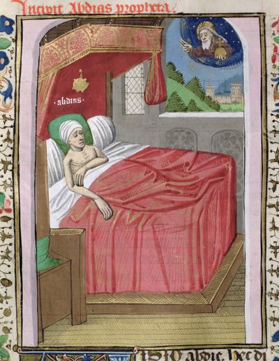 Ms H 7 fol.110v Obadjas vision, från Jean XXII:s bibel av French School