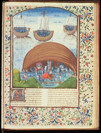Ms Hunter 371 f.147r Fate of Seleucus, from The Fall of Princes, av Giovanni Boccaccio (1313-75) 1467 av French School