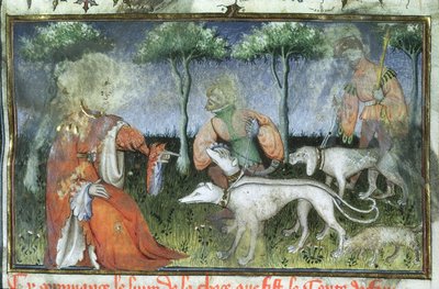 Ms Hunter 385 f.3r Hunting, från jaktboken av Gaston de Foix av French School