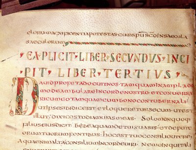 Ms Lat 1732 Fol.67v Historikerad initial D, från ett verk av Saint Ambroise (340-396) av French School
