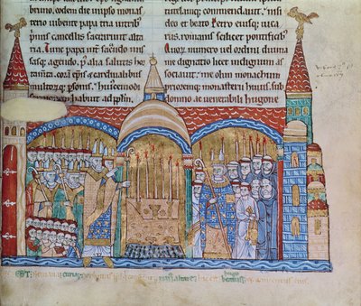 Ms Lat 17716 fol.91 Kyrkans invigning i Cluny av påven Urban II (1042-99) i november 1095 av French School