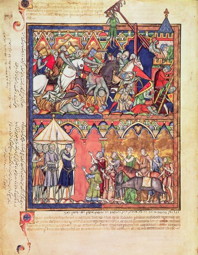 Ms M 638 f.10v Joshua, från Morgan Picture Bible, c.1244-54 av French School