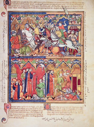 Ms M 638 fol.10r Joshua, från Morgan Picture Bible, c.1244-54 av French School