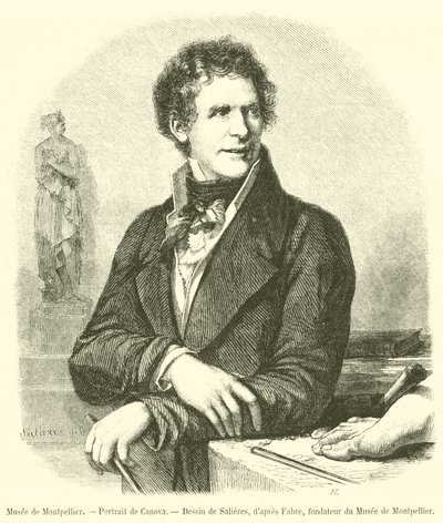 Montpellier Museum, Porträtt av Canova (gravyr) av French School