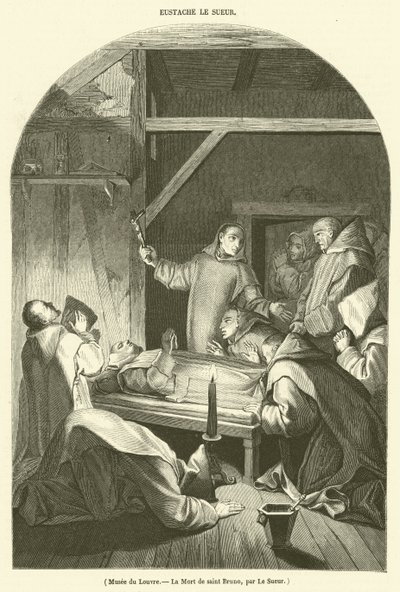 Louvren, Saint Brunos död (gravyr) av French School