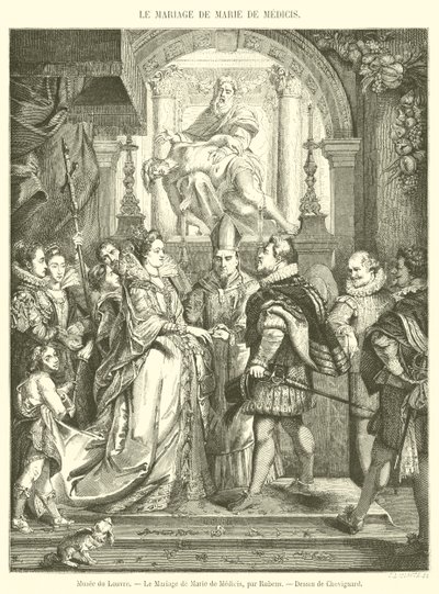 Louvren, Marie de Medicis bröllop (gravyr) av French School