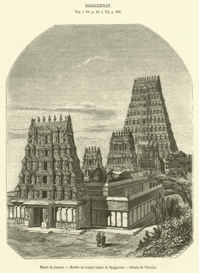Louvren, modell av det indiska templet Djaggernat (gravyr) av French School