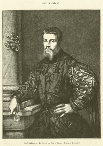 Louvren, ett porträtt av Jean de Calcar (gravyr) av French School