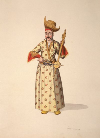 Musiker, ottomansk tid, 1700-talets tredje kvartal (wc på papper) av French School