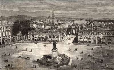 Nancy - Meurthe-et-Moselle - gravyr i "La France illustrée: geografi, historia, statistisk administration" av V.A. Malt-Brown. 1884 av French School