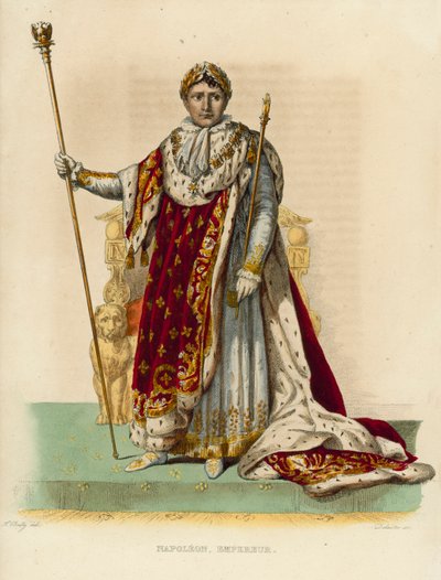 Napoleon Bonaparte (färgad gravyr) av French School
