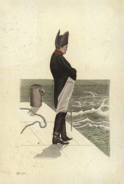 Napoleon I (färgad litografi) av French School