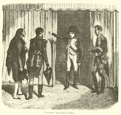 Napoleon tillrättavisar Morla (gravyr) av French School