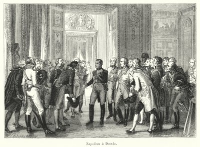 Napoleon a Dresde (gravyr) av French School