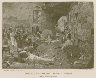 Napoleon och marskalk Lannes vid Essling av French School