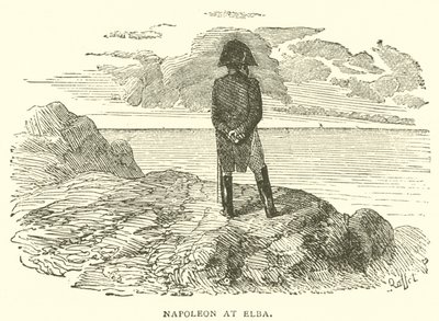 Napoleon vid Elba (gravyr) av French School