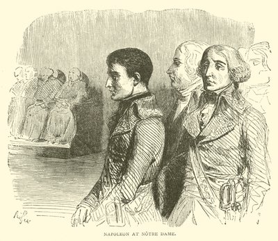 Napoleon vid Notre Dame (gravyr) av French School