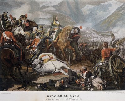 Napoleon i slaget vid Rivoli den 14 januari av French School