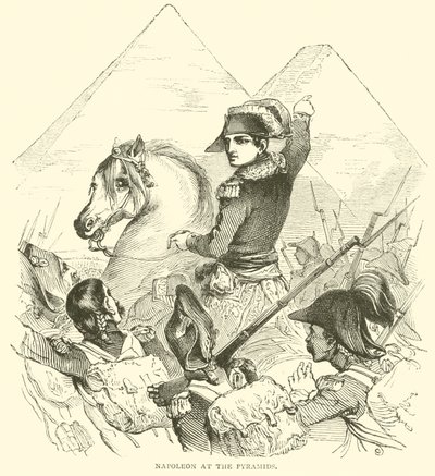 Napoleon vid pyramiderna (gravyr) av French School