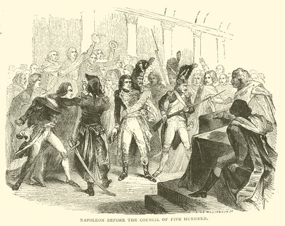 Napoleon inför rådet på femhundra (gravyr) av French School