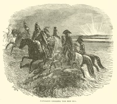 Napoleon korsar Röda havet (gravyr) av French School