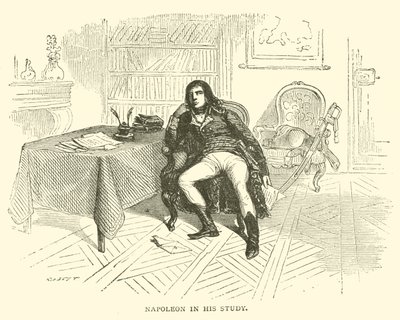 Napoleon i sitt arbetsrum (gravyr) av French School