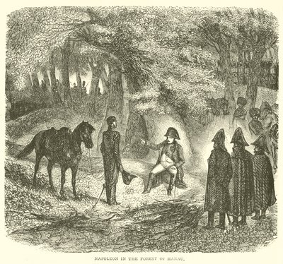 Napoleon i skogen i Hanau (gravyr) av French School