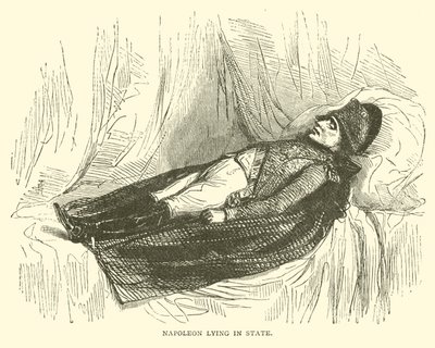 Napoleon liggande i tillstånd (gravyr) av French School