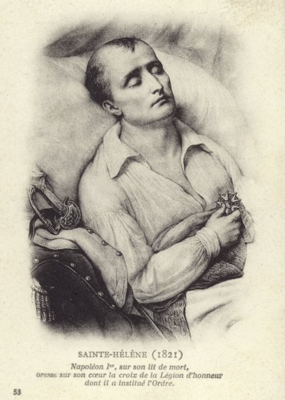 Napoleon på sin dödsbädd av French School