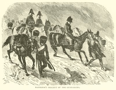 Napoleons härkomst av Guadarama (gravyr) av French School