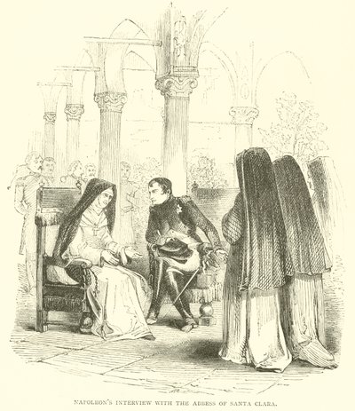 Napoleons intervju med abbedissan av Santa Clara (gravyr) av French School