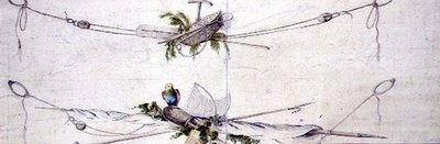 Nautisk kartuschdesign med en papegoja, ca 1800 (akvarell på papper) av French School