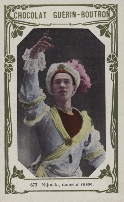Nijinsky, rysk dansare (färgad bild) av French School