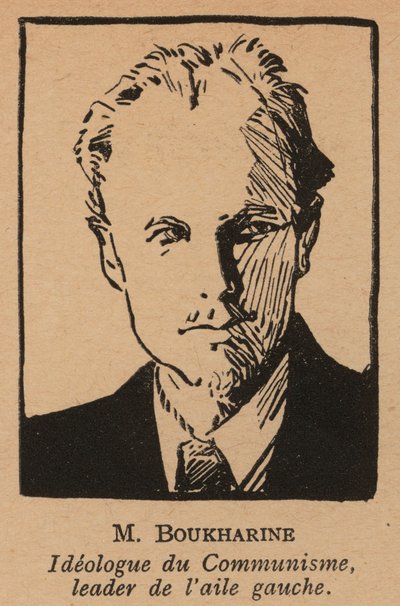 Nikolai Bukharin, rysk bolsjevikisk revolutionär teoretiker och politiker (litografi) av French School