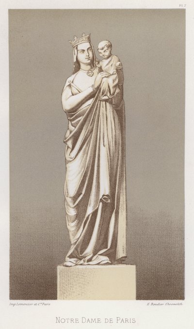 Notre Dame de Paris (färg litho) av French School