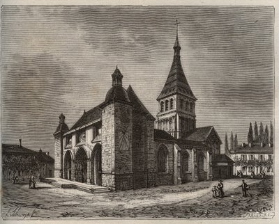 Notre Dame de Wassy - Haute-Marne i regionen Champagne-Ardenne - gravyr i "La France illustrée: geografi, historia, statistisk administration" av V.-A. Maltbrunt. 1884 av French School
