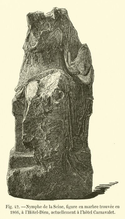Seinenymf, marmorfigur som hittades 1866, på Hotel-Dieu, för närvarande på Hotel Carnavalet av French School