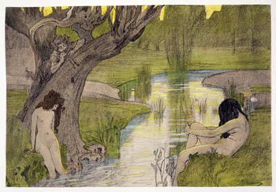 Nymphs Bathing, från LEstampe Moderne, publicerade Paris 1897-99 av French School