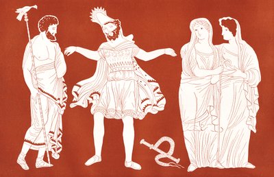 Oidipus med Tiresias, ur "Le Théâtre", december 1899 (tryck) av French School