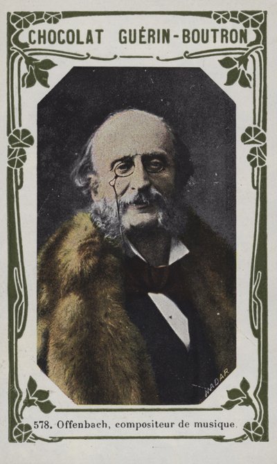 Offenbach, kompositör (färgad bild) av French School