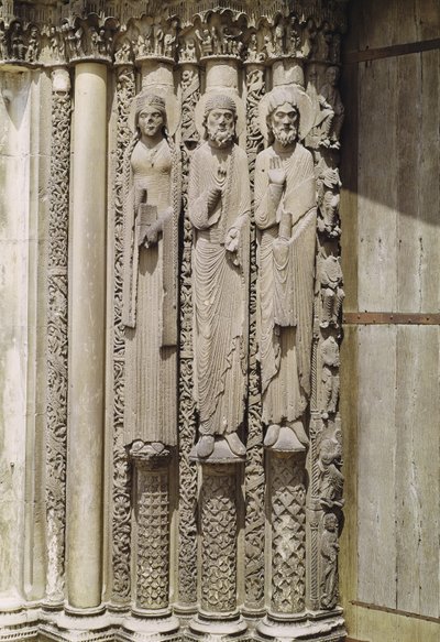 Gamla testamentets figurer, från västfasadens kungliga portal, ca 1145-50 av French School