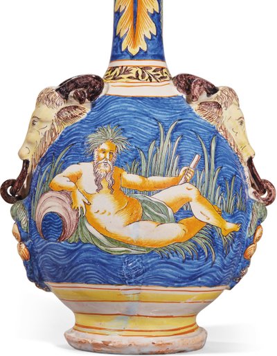 En av ett par två kalebasser, Nevers, ca 1680-1700 av French School