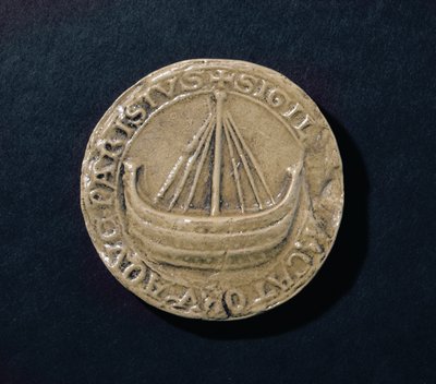 En av de äldsta bevarade sigillen i staden Paris, ca 1210 (vax) av French School