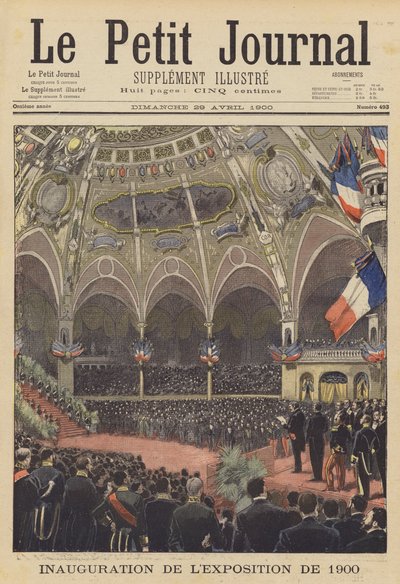 Invigning av Exposition Universelle 1900 i Paris (färg litho) av French School