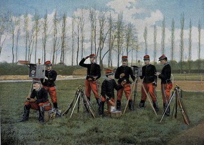Optisk telegrafseans - i "" Military Album"" - inrikestjänst: kavalleri av French School