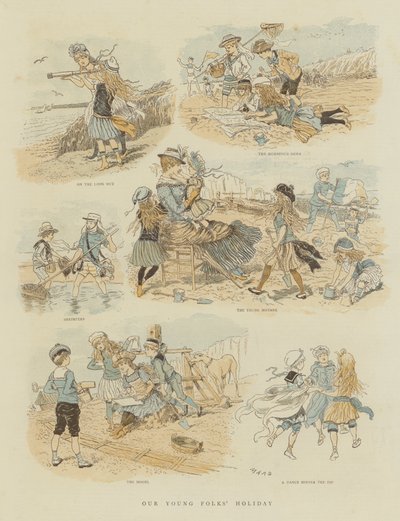 Våra unga människors semester (chromolitho) av French School